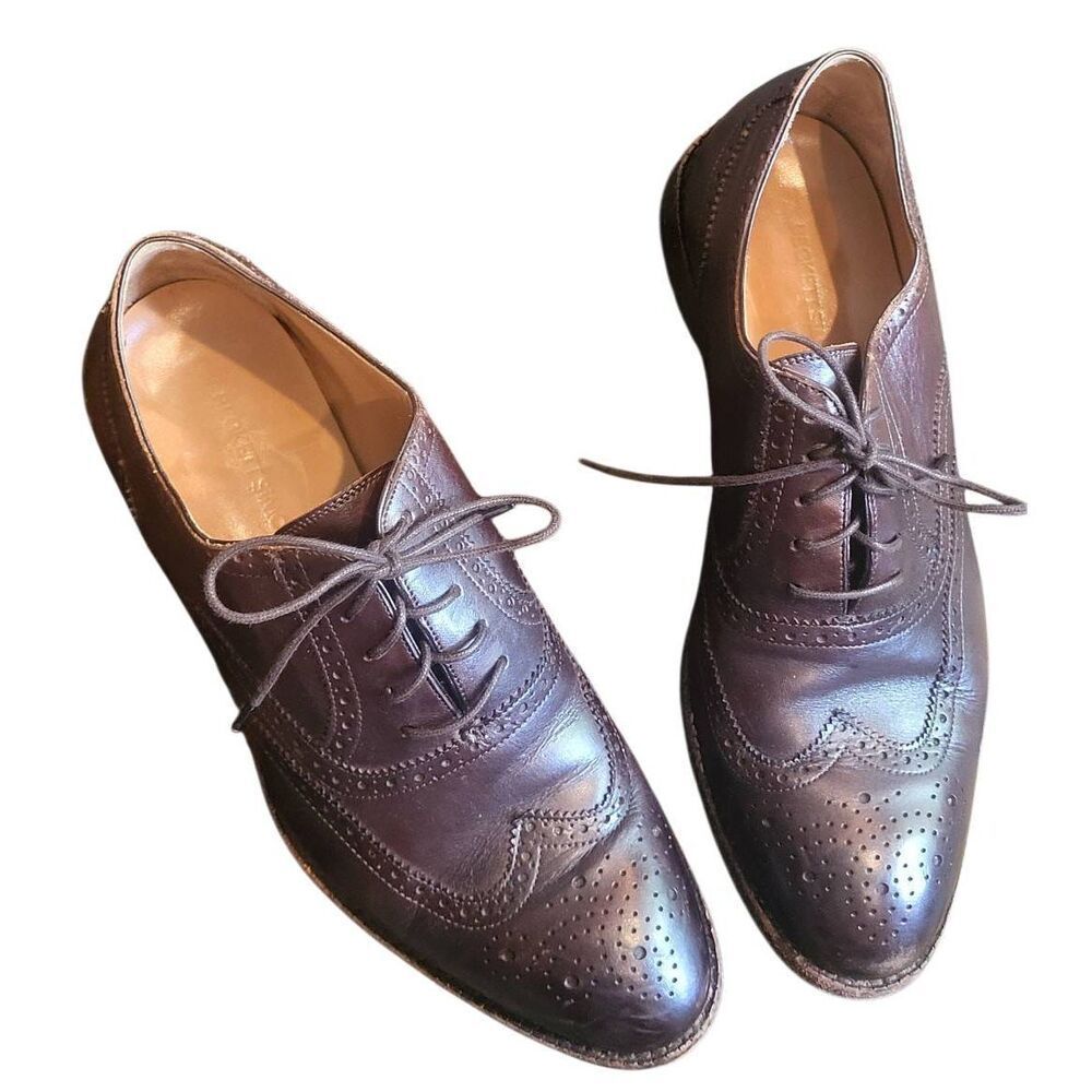 Beckett Simonon Shoes Men's 9 Brown Wingtip Yates Oxford Lace Up Leather